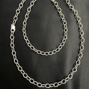 RARE .999 Ultra Fine Pure silver textured oval link necklace